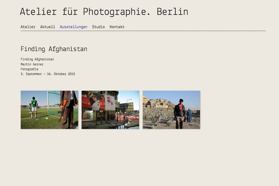 Atelier für Photografie. Berlin, open